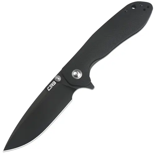CJRB CUTLERY Pocket Knife Scoria AR-RPM9 Powder Steel Black PVD Blade Black G10 Handle Tactical Knife Folding Knife EDC Knife fathersdaygift,toolupgrade