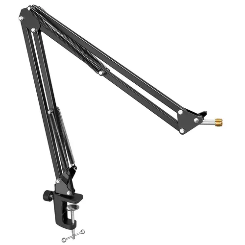 FIFINE CS1 Microphone Suspension Boom Scissor Arm Stand with Heavy-Duty C-Clamp, 3/8"-to-5/8" Adapter for Gaming, Recording, Home Office