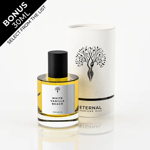 Eternal Perfume Oils – White Vanilla Beach Perfume Oil, Deep & Long-Lasting Women Scent | 50ml with Bonus 30ml Bottle of Your Choice