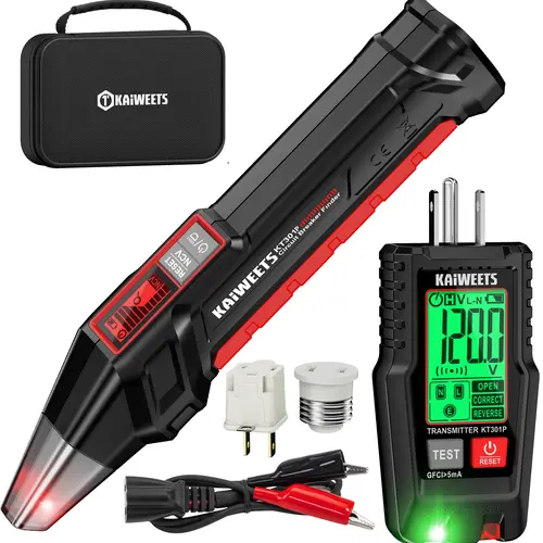 KAIWEETS Circuit Breaker Finder & GFCl Outlet Tester: 2-Piece Set for Quick & Accurate Breaker Locating, Voltage Detection, and GFCI Testing