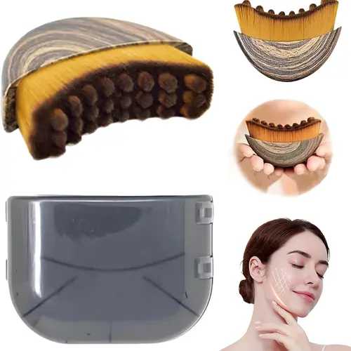Summervibes Lymphatic Contour Face Brush Gua Sha & Facial Roller Set 4-in-1 Gua Sha Massage Comb for Jawline Sculpting Tension Relief Lymphatic Drainage Anti-Aging Tools for Face Neck Body Daily Firming Unisex Gift