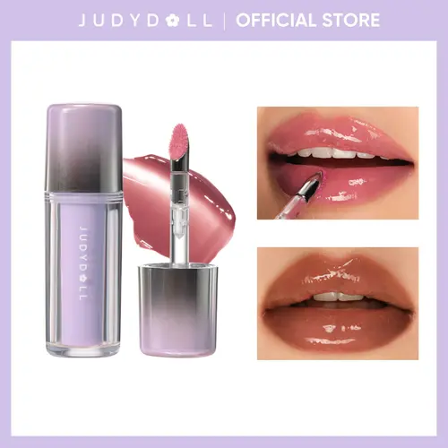 JUDYDOLL Dual Flash Watery Lip Gloss, Blur, Mirror Lip Glaze, Glossy Lip Stain, Transfer-Proof, Metal Applicator, Waterproof, Long-Lasting, Moisturizing, Liquid Lipsticks, Plumping, Not Easy To Fade, Cosmetics, Refresh Look, Summerwins,back to school