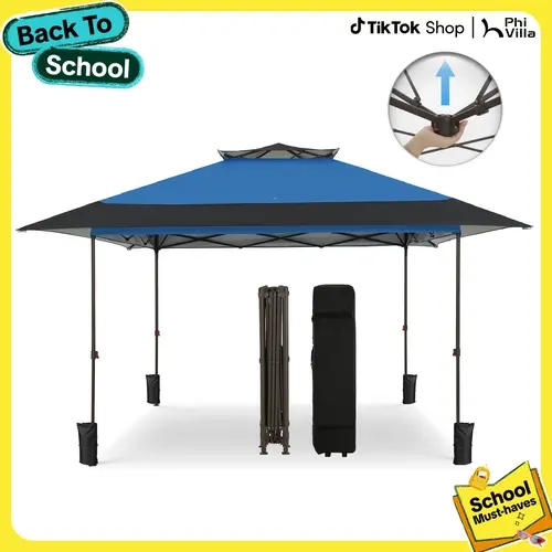 PHIVILLA Home Easy Set-up 13x13 Pop Up Canopy Gazebo Outdoor Tent Portable 169 sq.ft Sun Shade Folding Design