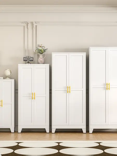 Metal Pantry Cabinet with 2 Doors and Adjustable Shelves Available in four sizes: 47"61" 71" 75" Kitchen Storage Cabinet with Gold Handles - Versatile Storage for Kitchen, Bathroom, Dining Room, Utility Room
