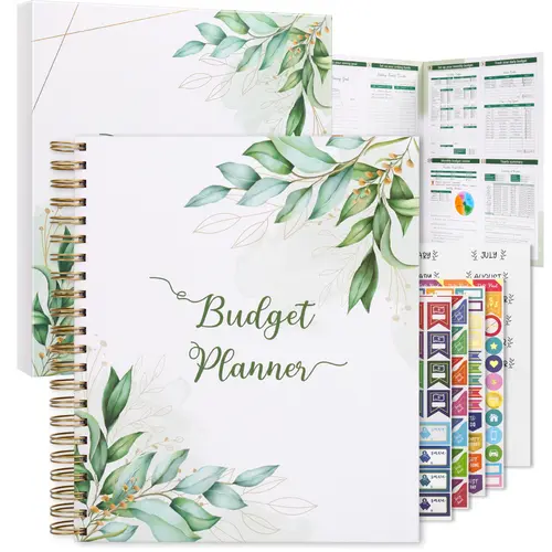 SOLIGT 8.5x11in Premium Hardcover Budget Planner Binder - Durable and Sturdy Monthly Bill Organizer with Paper Pages, 12 Pockets, Stickers for Efficient Finance Tracking (Savings, Debt, Expenses)