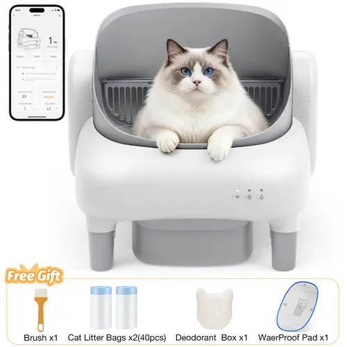 FUMOI Smart Automatic Self-Cleaning Litter Box for Multiple Cats - 2.4G WiFi APP Control, Safety Sensors, Odor Lock, Instant Pause, Leakproof Edges, 10.5L Bin, Washable Liner | Pet Supplies Litter Tray for Cat Owners#backtoschool#sohochic