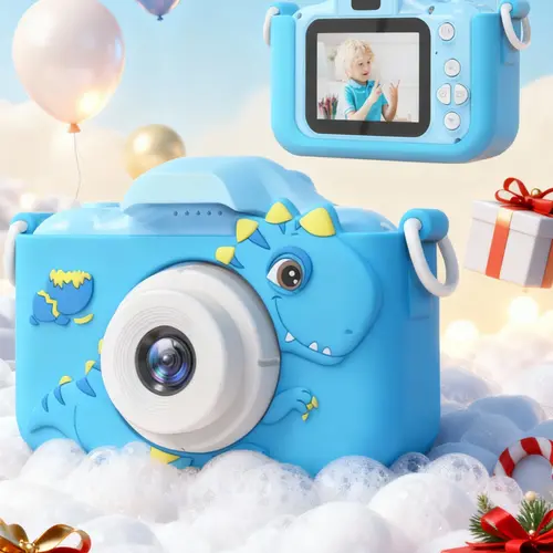 【2027 Upgrade】Kids Selfie Portable Digital Camera - High Definition Camera with Cute Silicone Case, Rechargeable Battery, Photo and Video Features, 5 Brain Games, Perfect Birthday/Holiday Gift for Boys & Girls 3-12,sohochic
