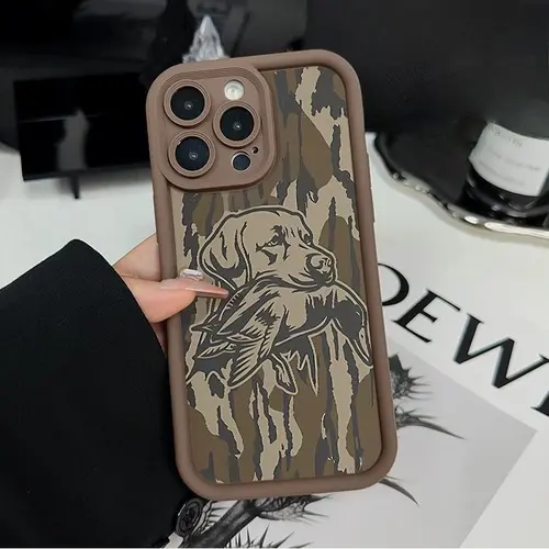 Rugged TPU Silicone Phone Case Accessories for iPhone 17 Pro Max,16 Plus,15,14,13,12,11,Air E - Patterned Camouflage Dog Design, Camera Protection Cover for Boys (QXB023)