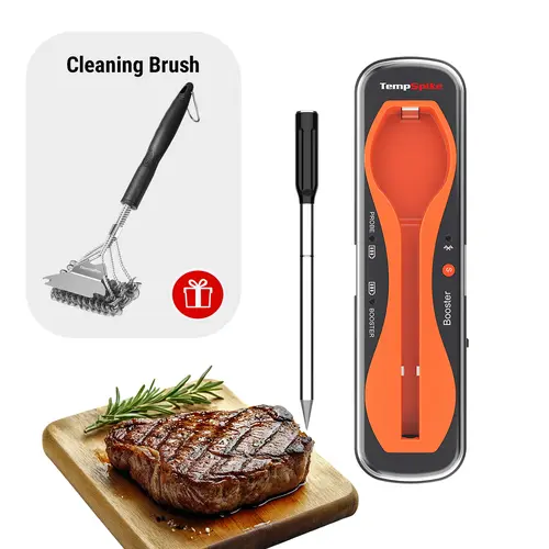 TempPro Digital Meat Thermometer Bluetooth Wireless for Cooking, Grill, Smoker BBQ Kitchen Gadgets Measuring Utensils Outdoorfun Fathersdaygift Stainless Specialty Kitchen Utensils Heavy Duty Cast Iron Burger Pre (TP970-b)