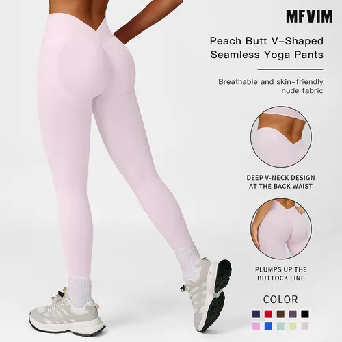 MFVIM Women’s High-Waist Athleisure Fitness Leggings - Solid Color, High Elasticity, Breathable Leggings, Seamless Skinny Fitness Tights for Gym & Yoga, Women’s Activewear Gym Clothes,summerwins,travel essentials,camping essentials,sohochic