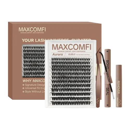 MaxComfi Aurora Cluster Lashes, Super Soft & Long-Lasting, DIY Application with Thin Band for a Natural Look, Beauty Products for Beginners