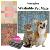 Lovewag Pets Washable Dog Pads - Pack of 2, Eco-Friendly & Leak-Proof Design, Multi-Design Options: Blue Mesa,  Blue Hazel, Guava Stripes, Heirloom Rose, Mosaic Pulse, 36" x 48"& 28" x 41"