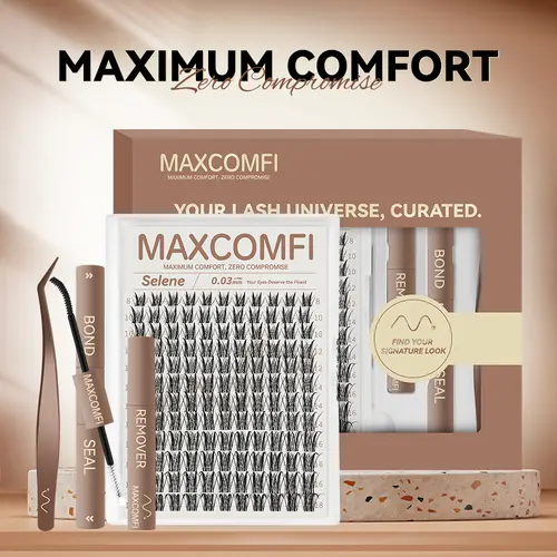 MaxComfi Aurora Mira Bubble Anime Cluster Lash Extensions - Gentle DIY False Lashes with Thin Band, Long-Lasting Waterproof Super Soft for Natural Airy Cute Look, Beauty Products, Cosmetic, Beginners,sunscreen, Acrylic Resin