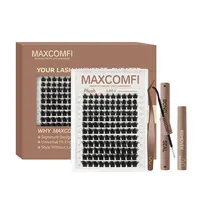 MaxComfi False Eyelashes - Plush or VIGOR Volume Lashes, Fluffy Lash Clusters, Thin Band, Gentle Fit, Waterproof, Long-Lasting, Beginner-Friendly for Natural Daily Use, Summervibes Cosmetic Makeup, Cluster Lashes