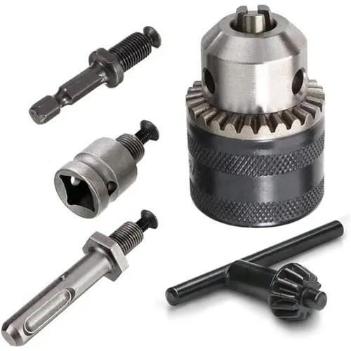 1set 1.5-13mm Converter 1/2 Shank -20UNF Key Drill Chuck Thread Quick Change Adapter SDS 1/4 Shank Hex Impact Driver Wrench Bit Connecting Rod(Chuck SDS Adapter) toolupgrade