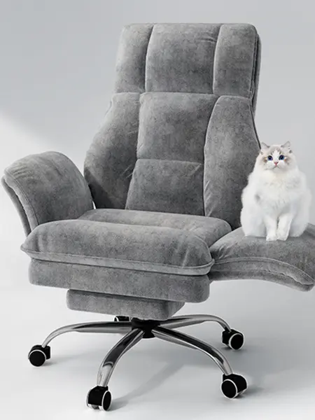 [High Quality] HOMRELEXA Ergonomic Gaming Chair with Footrest, Teddy Fleece Recliner, Headrest, Flip-Up Arms, 360° Swivel, Height Adjustable Wide Seat Office Chair