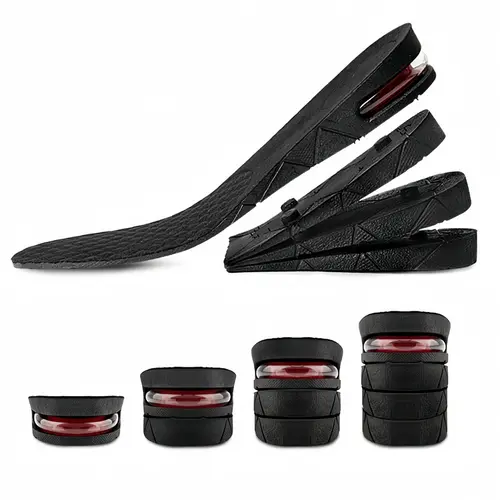 Height Increase Insoles, 2-4 Layer 1.2" to 2.97" Variable Height Increase Shoe Lifts, EVA material, Heel pad with air cushion design, Heel Lift Shoe Height Inserts for Men and Women Footwear, Comfort Active soles,Adjustable Comfort Elevating Insoles