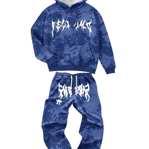 Men's 2-Piece Oversize Baggy Loose Casual Tracksuit - Long Sleeve Graphic Hoodies, Baggy Sweatpants with Lightning Cross Print, Functional Pockets, Slight Stretch Black Polyester Male Clothing, Men's Sweatpants, Clothes, Streetwear, Size M, Loose-Fit,soho