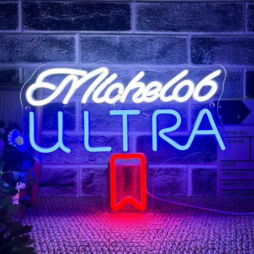 Michelob Beer Neon Sign, USB Powered Dimmable LED Neon Lamp for Wall Art Decor, Indoor Decorative Light for Bedroom, Shop, Pub and Man Cave