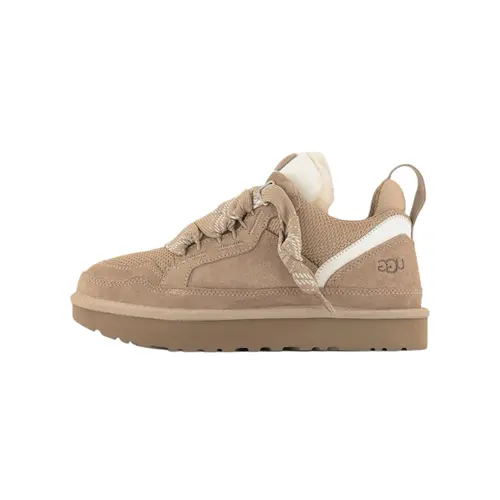 Women’s UGG Lowmel Sand Casual Sneakers - Soft Suede, Lightweight, Trendy, Comfortable Athletic Trainers, Closed-Toe Low Top Plush Women’s Shoes, Trending Fall Winter Walking Footwear