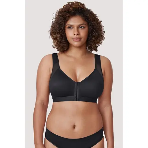 DELIMIRA Women's Front Closure Posture Wireless Back Support Full Coverage Bra