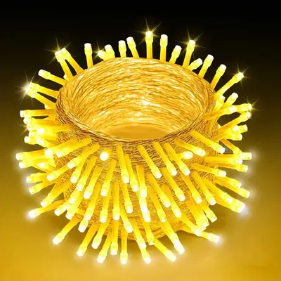【toolupgrade】VEVOR LED Christmas String Lights, 200 LED Bulbs 76ft Connectable Warm White Plug-in, 8 Modes Auto Timer Waterproof Outdoor Home Supplies, for Tree Yard Patio, Party Decoration & Lighted Holiday Displays