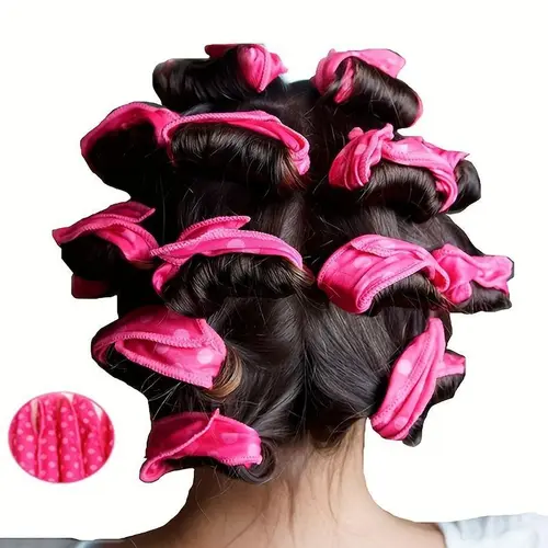 10pcs/Set Flexible Soft Heatless Curlers, No Heat Sleeping Hair Rollers, Loose Curl Wave DIY Sponge Hair Styling Tool (Beauty & Personal Care Haircare Accessory), Heatless Curls, No Heat Hair Rollers,sohochic