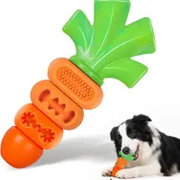 Apasiri Aggressive Chewer Dog Toys, Durable Carrot Leaf Design for Teeth Cleaning & Mental Stimulation
