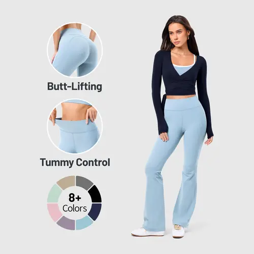【Limited-time offer】Inno Mint Women's High Waisted Flared Leggings - Body Contouring, Tummy Control, Butt Lifting, Stretchy Activewear with Body Shaping for Workout Outfit Inspo, Activewear Finds,sohochic