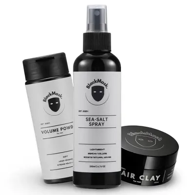 BlackMask The Ultimate Styling Bundle - Sea Salt Spray, Texture Powder, & Hair Clay for Natural Volume & Strong Hold