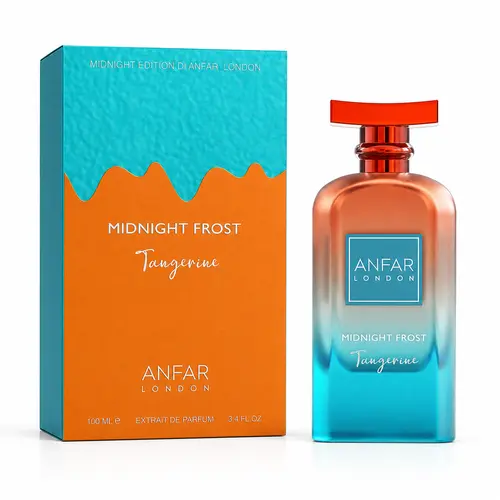 Unisex Anfar London Midnight Frost Tangerine Extrait de Parfum - 3.4 fl oz Bottle, Long-Lasting Citrus-Tangy Fruity Sweet Scent with Icy Accord & Aromatic Amberwood, Youthful Signature Fragrance for Daytime Wear, Fragrances