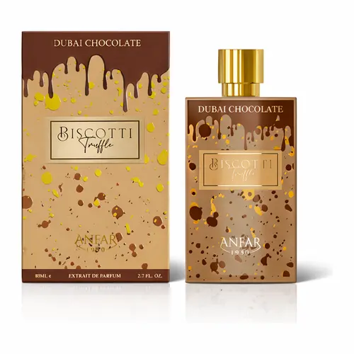 Anfar Biscotti Truffle Eau De Parfum (EDP) - Limited Edition Alcohol-Based Unisex Fragrance, Distinctive Bakery Scents Blend, Chocolate Musk Notes, 2.7 fl oz (80ml) Luxurious Youth Signature Liquid, Everyday Wear Bottle