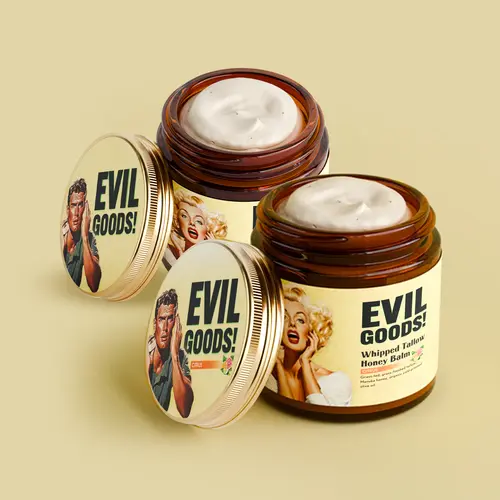 EVILGOODS Whipped Beef Tallow Balm with Manuka Honey & Natural Oils - Organic Nourishing Moisturizer for Adults' Face, Body, Lips, Beef Tallow for Skin, 2-Pack Organic Moisturizers & Mists