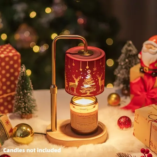 Christmas Candle Warmer Lamp with Timer - Height-Adjustable, Dimmable Home Supplies with 2 Bulbs, Room Accessories for Wax Melting & Candle Wax Melts, Holiday Decor Gift for Women,sohochic