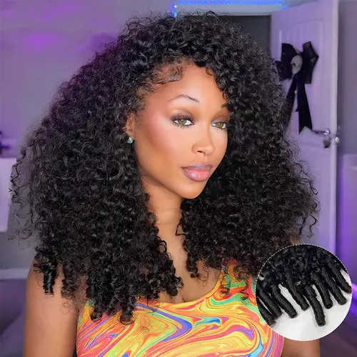 Pizazz Burmese Curly Wig 13x6 HD Lace Front Wigs 100% Human Hair Pre- Everything Glueless Wig Human Hair With Drawstring Beginner Friendly