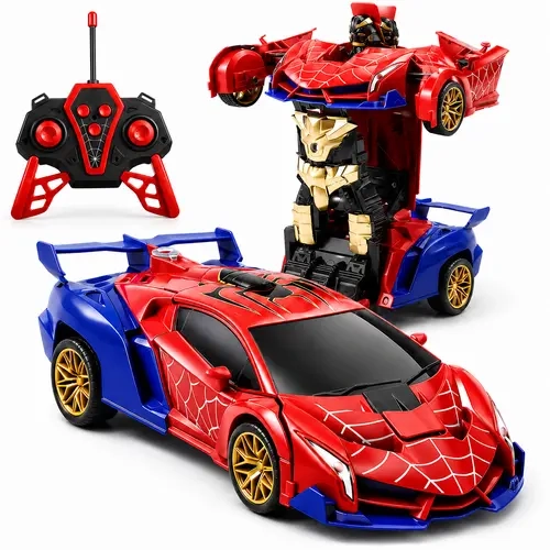 RC Transform Spider Car Toy for Kids, Remote Control Robot Car Toy with One Key Transform, 360 Spin, Battery and Accessories