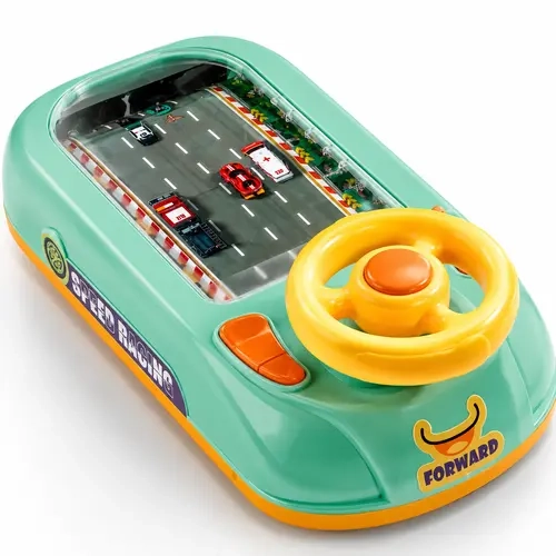 Kids Steering Wheel Toy for Toddlers, Pretend Driving Simulator Toy with Road Racing Play, Sounds, Music, Horn, Siren & Speed Control, Car Toy Gift for Boys Girls