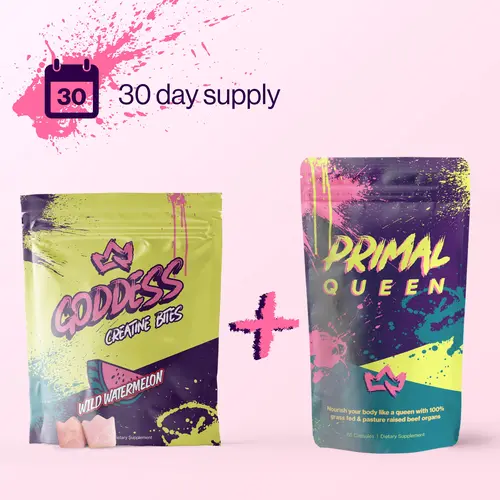 Primal Queen Goddess Bundle *TikTok Exclusive* | Beef Organ Capsules + Goddess Creatine Bites, 30 Day Bundle