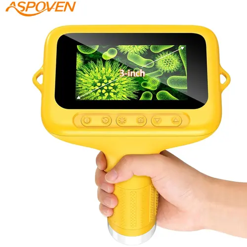 ASPOVEN 2025 Upgraded 4K Compound Microscope, 3" IPS Screen,100X-1000X STEM Educational Science Toys,Multiple Color,Learning tools,Christmas & Birthday Gifts for Age 5 6 7 8 9 10 11 12 Girls & Boys #SummerVibes