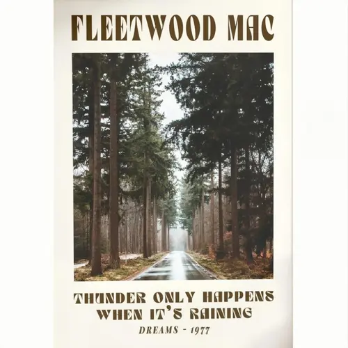Fleetwood Mac 70's Music Lyrics Art Print - Frame-Style Graphic Print Design, Plaid Home Decor Accessory, Bedroom Decor, Wardrobe Accent, Gift for Music Lovers, Home Wall Art, Vintage Art Graphic,sohochic
