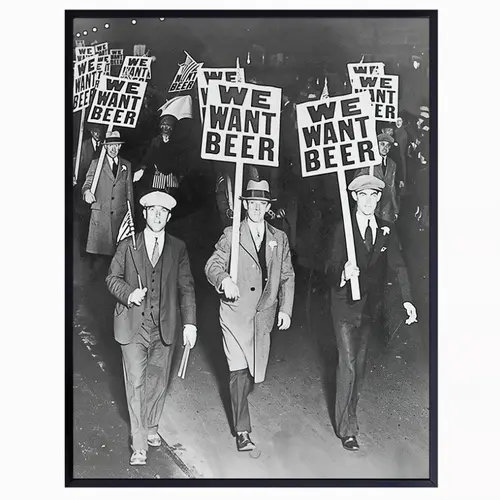 Vintage Prohibition Beer Poster - Artistic Unique Room Decor for Home, Bar - Funny Saying Retro Print, Gift Option, Various Sizes, Room Decorations, Bar Art Frame-Style Artwork, Bedroom Decor,sohochic