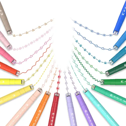 AECHY Dual Tip Curve Highlighter Pen Set - 8/12/18pcs Colorful Marker, Assorted Markers & Highlighters with Multiple Shapes for Journaling, Back to School Office Stationery, Colorful Highlighter Marker