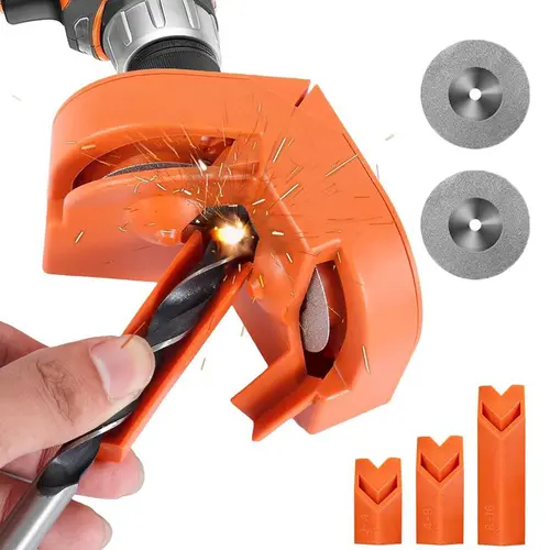 Drill Bit Sharpener with 2 Grinding Wheels,Portable Multipurpose Drill Bit Sharpener for Grinder Attachment,Power Drill Bit Sharpener for All Bits.,sohochic