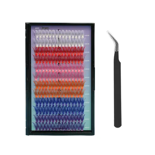 Iridescent Lash Clusters DIY Kit, 180 pcs Reusable Self-Adhesive Eyelashes, 14-16mm Colorful Extensions, No Glue Needed & Blends with Natural Lashes, Reuseable Lashes, Lash Extensions, Cosmetic