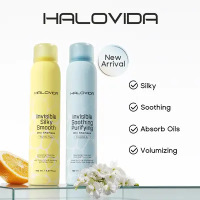 Halovida Instant Fresh Volume Boost Hair Dry Shampoo 5.07 FL.OZ. Refresh Hair and Absorb Oil Between Washes, Purifies scalp,Gentle,Balances oil,Long- lasting fresh volume,Locks in moisture,Boosts shine,