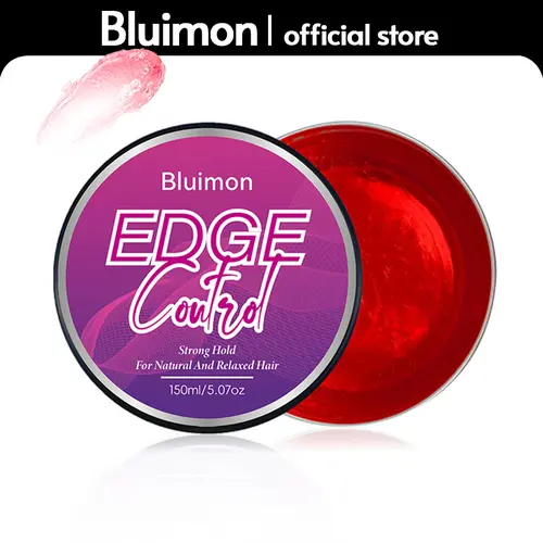 Bluimon Edge Control Haircare Product - Castor Oil-Infused, Non-Greasy, Non-Flaking, No White Cast, Long-Lasting, Natural Formula, Supports Hair Growth, Lightweight Gel-Based Mousse & Gel, For All Hair Types, 5.07 Fl Oz