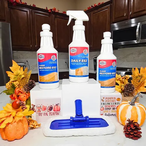 Clean-eez Complete Floor Revival Kit – Restore & Maintain Tile, Laminate & Hardwood Floors ( 2 Restore-eez, 1 Daily-eez, 1 Microfiber Applicator Pad) Home Cleaning Bundle