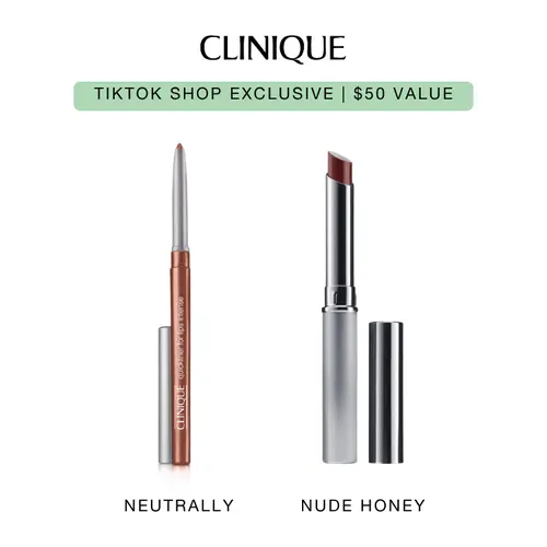 [Clinique] Nude Lip Duo in Neutrally and Nude Honey Shade | Quickliner for Lips + Almost Lipstick | Non-Drying + No Sharpening | Sheer + Lightweight
