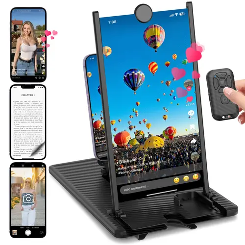 SEANCHEER WL868 5-in-1 Vertical Phone Screen Magnifier HD with Bluetooth Remote | Portable Foldable Smartphone Stand for | TikTok | YouTube | FB | IG | Scrolling - Gift for Mom, Dad & Family
