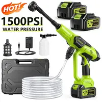 【ToolUpgrade】KEPEAK Portable Pressure Washer Full Kit, 1500 PSI 21V 200W High-Power Cordless Plastic Cleaner with 13000mAh Batteries, Foam Cannon, Multi-Spray Water Sprayer Nozzle, Power Washer Attachment for Outdoor Cleaning,toolupgrade
